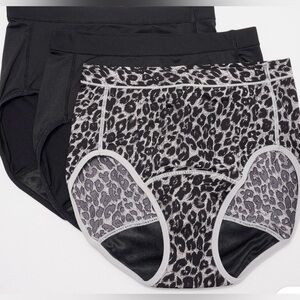 Breezies Leak Proof Full Brief Panties – 3 Pack (Black), Large